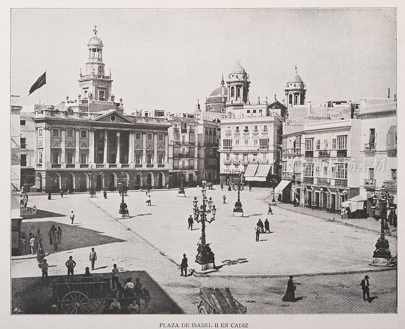 伊莎贝尔二世广场 西班牙马德里市中心 1898